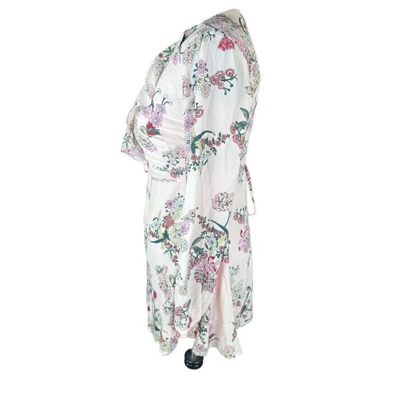 Lulus what a time pink floral chiffon long sleeve wrap dress XS wedding bridal - Picture 6 of 8